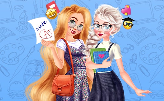 Elsa and Rapunzel Back To School